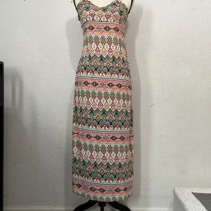 Native/Tribal/Western Inspired Halter Maxi Dress - Small